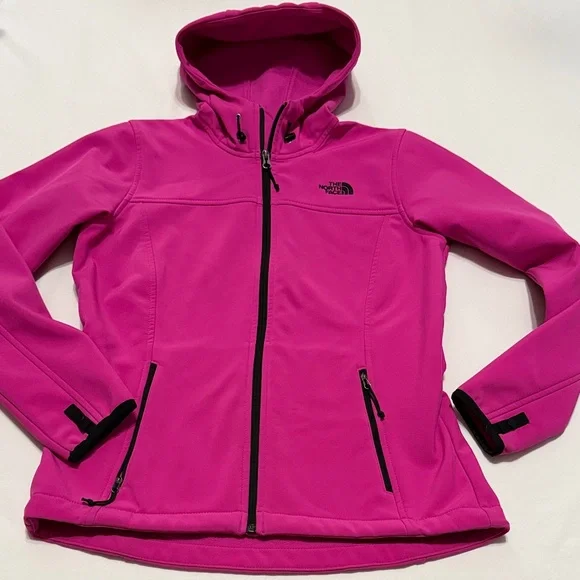 The North Face Pink Full Zip Softshell Hoodie Jacket M - Picture 1 of 7